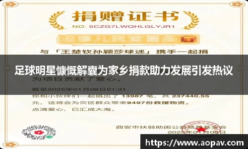 足球明星慷慨解囊为家乡捐款助力发展引发热议